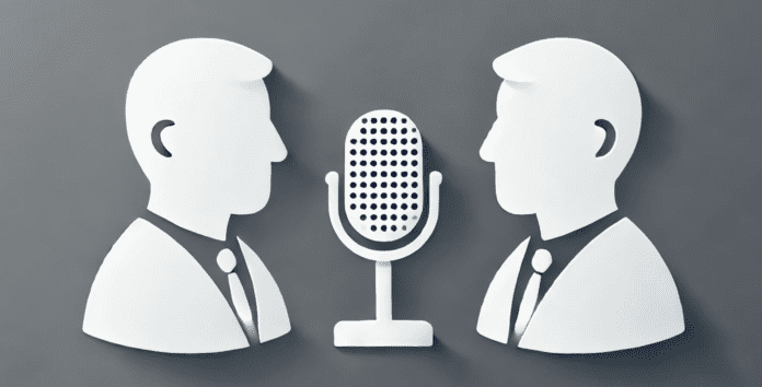 Image of two people in an interview